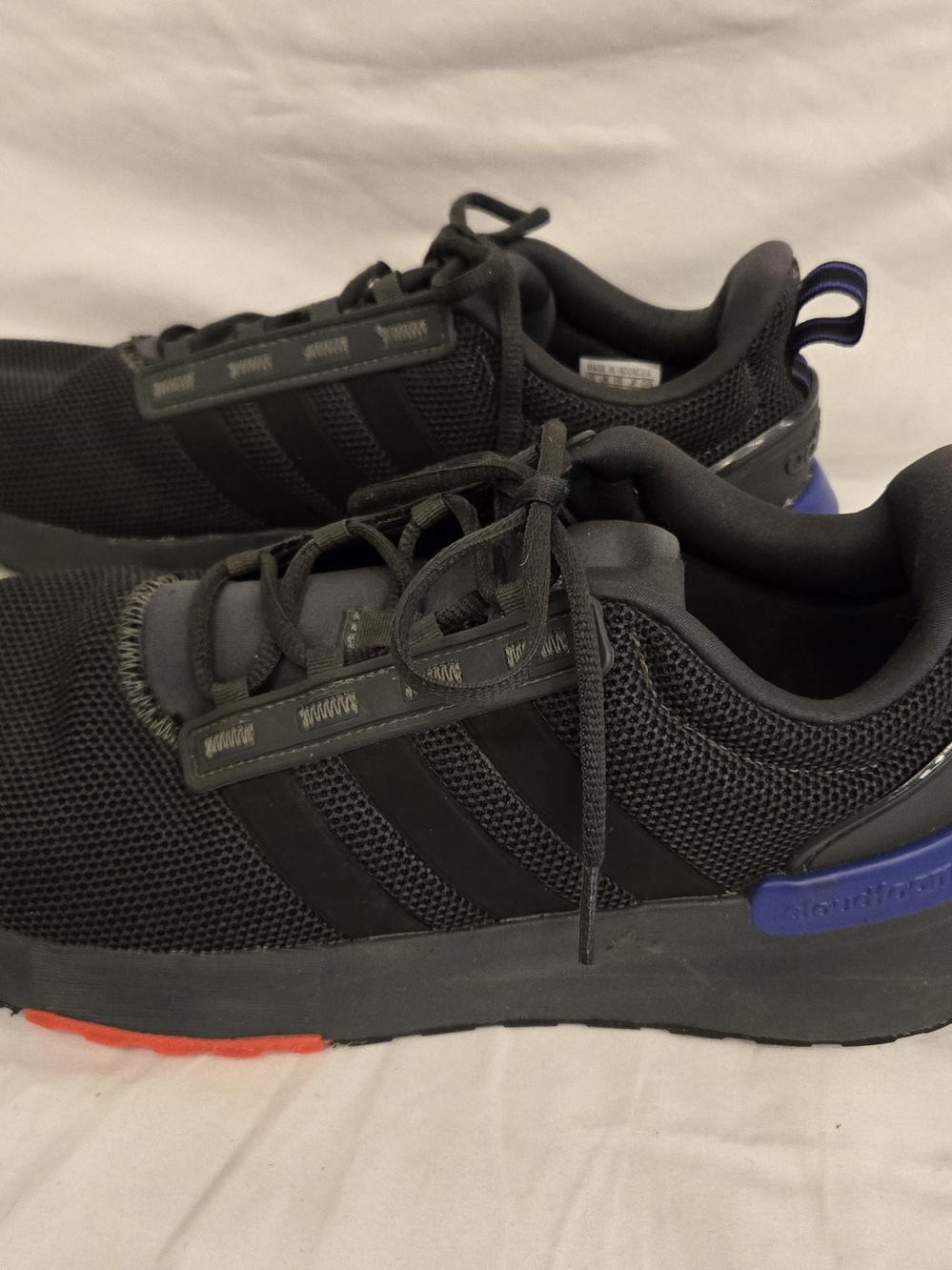Adidas Men's Black Mesh Athletic Swim-Style Sneakers